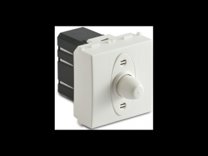 Dimmer pentru sarcina inductiva, 2 module, cu buton comutator, compatibile cu filtru RFI, 100-500W/230V~ AC, alb