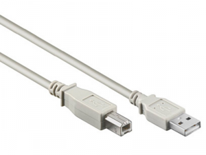 USB 2.0 A-B Cable, A male - B male, Grey, 2m