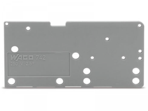 End plate; snap-fit type; 1.5 mm thick; gray