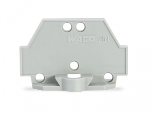 End plate; with fixing flange; gray