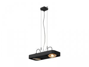 Lampa suspendata, lustra AIXLIGHTA&reg; Pendant GU10, black pendant, double-headed, QR111, black, L/W/H 48/18/5 cm, 2x75W max.,