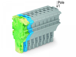 1-conductor female plug; 2.5 mmA&sup2;; 11-pole; 2,50 mmA&sup2;; green-yellow, blue, gray