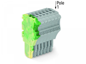 1-conductor female plug; 1.5 mmA&sup2;; 8-pole; 1,50 mmA&sup2;; green-yellow, gray