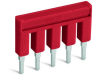 Push-in type jumper bar; insulated; 7-way; Nominal current 25 A; red
