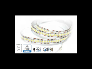 Banda LED - 204 LED-uri/m, alb cald, non-rezistent la apa, 18W/12V