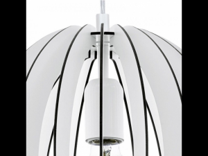 Lampa suspendata Cossano,1x60w,E27,D300,alb