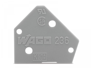 End plate; 1 mm thick; snap-fit type; dark gray
