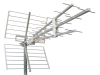Antena DVB-T/UHF de exterior,F,Canal 21-60,Al