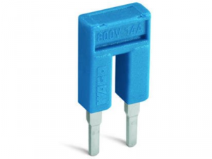 Push-in type jumper bar; insulated; from 1 to 3; Nominal current 14 A; blue