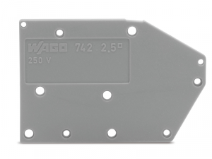 End plate; snap-fit type; 1.5 mm thick; blue