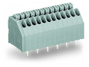 PCB terminal block; push-button; 0.5 mmA&sup2;; Pin spacing 2.54 mm; 11-pole; Push-in CAGE CLAMPA&reg;; 0,50 mmA&sup2;; gray
