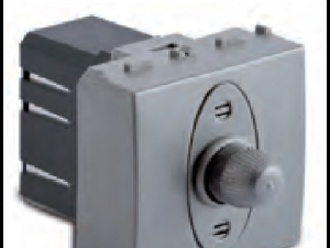 Dimmer pentru sarcina rezistiva, 2 module, cu buton comutator, compatibile cu filtru RFI, 100-500W/230V~ AC, argintiu