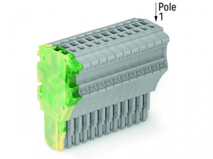1-conductor female plug; 1.5 mmA&sup2;; 15-pole; 1,50 mmA&sup2;; green-yellow, gray
