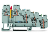 4-conductor sensor terminal block; LED (red); for PNP-(high-side) switching sensors; 2.5 mmA&sup2;; CAGE CLAMPA&reg;; 2,50 mmA&sup2;; gray