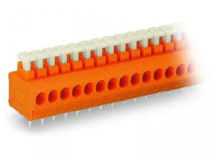 PCB terminal block; push-button; 1.5 mmA&sup2;; Pin spacing 3.81 mm; 5-pole; Push-in CAGE CLAMPA&reg;; 1,50 mmA&sup2;; orange