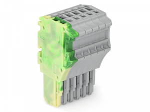 1-conductor female plug; 1.5 mmA&sup2;; 6-pole; 1,50 mmA&sup2;; green-yellow, gray