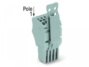 1-conductor female plug; Strain relief plate; 1.5 mmA&sup2;; 10-pole; 1,50 mmA&sup2;; gray