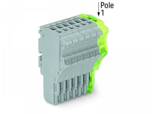 1-conductor female plug; 1.5 mmA&sup2;; 8-pole; 1,50 mmA&sup2;; gray, green-yellow