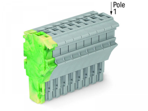 1-conductor female plug; 2.5 mmA&sup2;; 10-pole; 2,50 mmA&sup2;; green-yellow, gray