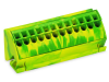 Ground busbar terminal block; for (10 x 3) mm busbars; 12-pole; 4 mmA&sup2;; Push-in CAGE CLAMPA&reg;; 4,00 mmA&sup2;; green-yellow