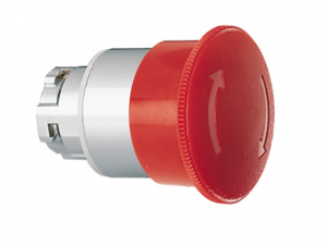 Cap buton ciuperca , A&#152;22MM 8LM METAL SERIES, LATCH, TURN TO RELEASE, A&#152;40MM. FOR NORMAL STOPPING. RED