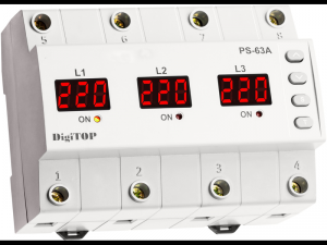 Releu comutator automat de faza si protectie tensiune PS-63A