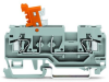 2-conductor disconnect/test terminal block; with pivoting knife disconnect; with test port; gray disconnect link; for DIN-rail 35 x 15 and 35 x 7.5; 2.5 mmA&sup2;; CAGE CLAMPA&reg;; 2,50 mmA&sup2;; gray