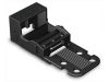 Mounting carrier; for 3-conductor terminal blocks; 221 Series - 4 mmA&sup2;; with snap-in mounting foot for vertical mounting; black