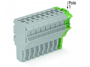 1-conductor female plug; 2.5 mmA&sup2;; 10-pole; 2,50 mmA&sup2;; gray, green-yellow