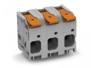 PCB terminal block; lever; 16 mmA&sup2;; Pin spacing 15 mm; 3-pole; Push-in CAGE CLAMPA&reg;; 16,00 mmA&sup2;; gray
