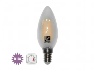 Bec lumanare mat cu LED COG dimabil 4W (a&#137;&#136;48w) lumina rece 480lm L 98mm