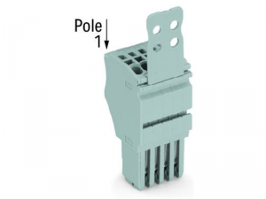 1-conductor female plug; Strain relief plate; 1.5 mmA&sup2;; 7-pole; 1,50 mmA&sup2;; gray