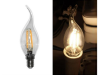 Bec lumanare ornamental transparent cu LED COG 4W (a&#137;&#136;48w) lumina calda 480lm L 120mm