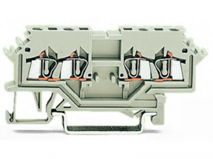 Double potential terminal block; 1.5 mmA&sup2;; suitable for Ex e II applications; lateral marker slots; for DIN-rail 35 x 15 and 35 x 7.5; CAGE CLAMPA&reg;; 1,50 mmA&sup2;; light gray