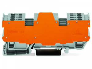 1-conductor/1-conductor terminal block for pluggable modules; 6-pole; with 2-conductor terminal blocks; with 2 jumper positions; with orange separator plate; for DIN-rail 35 x 15 and 35 x 7.5; 4 mmA&sup2;; CAGE CLAMPA&reg;; 4,00 mmA&sup2;; gray