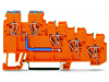4-conductor sensor supply terminal block; Internal commoning, 9 A; with colored conductor entries; 2.5 mmA&sup2;; CAGE CLAMPA&reg;; 2,50 mmA&sup2;; orange