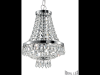 Candelabru cu margele din cristal si elemente decorative octogonale 4x40W Crom