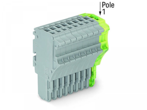 1-conductor female plug; 1.5 mmA&sup2;; 10-pole; 1,50 mmA&sup2;; gray, green-yellow