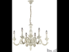 Candelabru giglio, 6 becuri, dulie e14, d:700 mm, h:660/1200 mm, alb