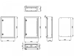 Cofret metal o usa IP65 600x400x155 mm