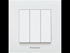 Intrerupator triplu Karre Plus Panasonic alb