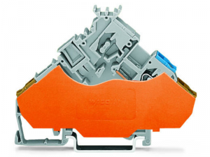 2-conductor actuator terminal block; with colored conductor entries; 2.5 mmA&sup2;; CAGE CLAMPA&reg;; 2,50 mmA&sup2;; gray