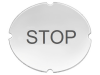 Eticheta 28mm dia, transparent, "stop"