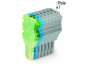 1-conductor female plug; 1.5 mmA&sup2;; 8-pole; 1,50 mmA&sup2;; green-yellow, blue, gray