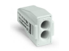 PUSH WIREA&reg; connector for junction boxes; for solid and stranded conductors; for Ex applications; max. 2.5 mmA&sup2;; 2-conductor; light gray housing; light gray cover; Surrounding air temperature: max 60A&deg;C; 2,50 mmA&sup2;