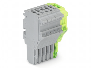 1-conductor female plug; 1.5 mmA&sup2;; 6-pole; 1,50 mmA&sup2;; gray, green-yellow