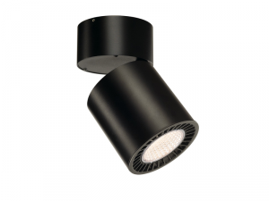 Corp iluminat TAVAN, SUPROS de Luminita Plafon, Plafon negru cu LED-uri de interior Montat Deschis, rotund, negru, 3000K, 60 A&deg; reflector, CRI90, 2600lm,