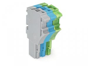 1-conductor female plug; 2.5 mmA&sup2;; 3-pole; 2,50 mmA&sup2;; gray, blue, green-yellow