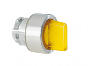 Selector luminos, A&#152;22MM 8LM METAL SERIES, 3 Pozitii, 1 - 0 - 2. YELLOW