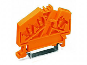 Spacer of same profile; suitable for 3- and 4-conductor terminal blocks of angled type; orange